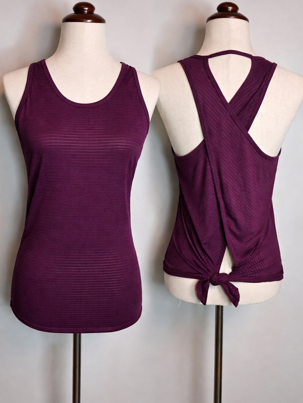 Athleta Purple Plum Tank Open Tie Back XS